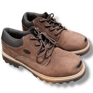 Lugz Empire Lo Wr Men's Brown Suede Memory Foam Work Boots Sz 10.5 Disressed